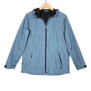 32 Degrees Cool Women's Hooded Windbreaker Jacket Ventilated Heather Blue S